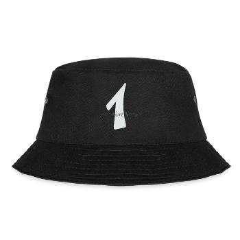 Eins Zahl mit Lettering 1. Geburtstag - Bucket Hat - Schwarz - Vorne - Lela (165cm)