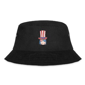 Patriotic Day Unicorn US Flag Hat 4th Of July - Bucket Hat - Schwarz - Vorne - Lela (165cm)