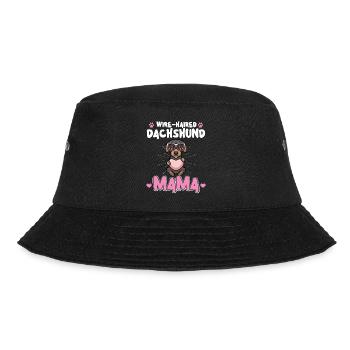 Rauhaardackel Mama - Bucket Hat - Schwarz - Vorne - Lela (165cm)