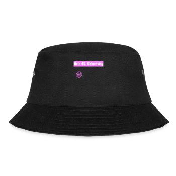 40 Jahr Gästebuch Teilnahmeerklärung 40 Geburtstag - Bucket Hat - Schwarz - Vorne - Lela (165cm)