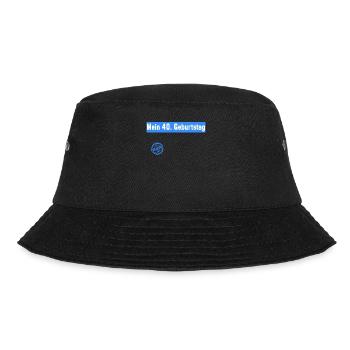 40 Jahr Gästebuch Teilnahmeerklärung 40 Geburtstag - Bucket Hat - Schwarz - Vorne - Lela (165cm)
