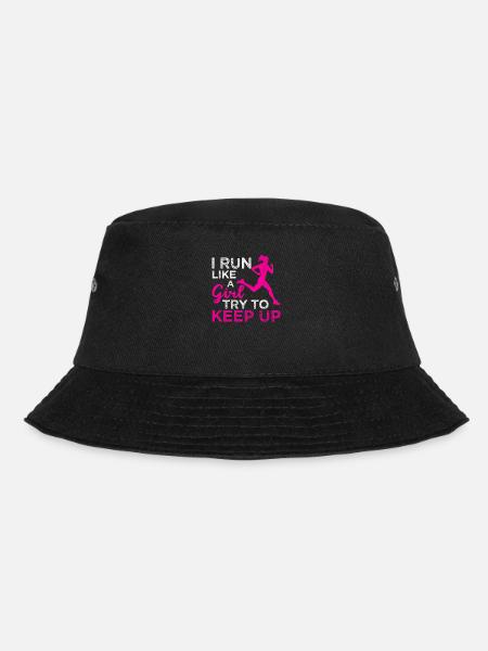 Funny Running Athletics I run like a girl - Bucket Hat - black