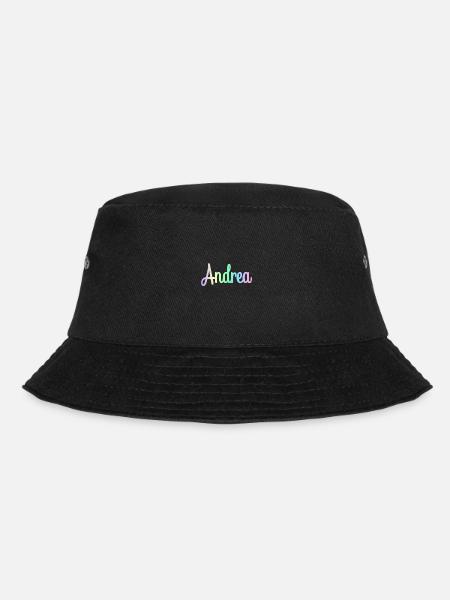 ANDREA Rainbow Minimalist Cursive - Bucket Hat - Schwarz