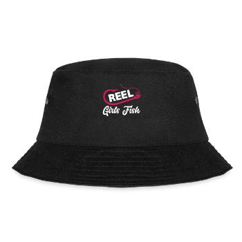 Lustiges Angeln Angler Fischer Geschenk - Bucket Hat - Schwarz - Vorne - Lela (165cm)