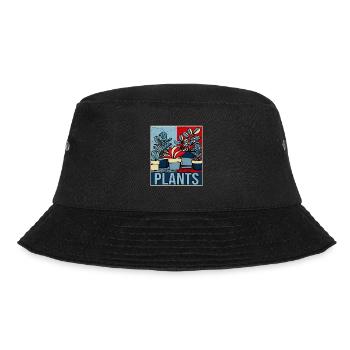 Retro Pflanzen Geschenk Floristin Vintage Blumen - Bucket Hat - Schwarz - Vorne - Lela (165cm)