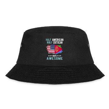Halb Amerikaner Halb Eritreer - Bucket Hat - Schwarz - Vorne - Lela (165cm)