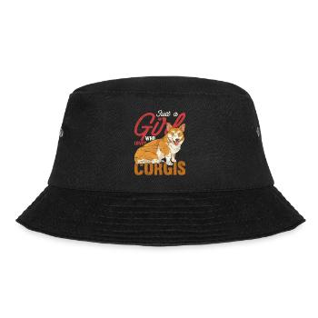 Dog Lover Gift Dog Girl Welsh Corgi - Bucket Hat - black - Front - Lela (165cm)