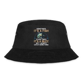 Fishing Fishing Angler Fisherman Fishing Rod - Bucket Hat - black - Front - Lela (165cm)