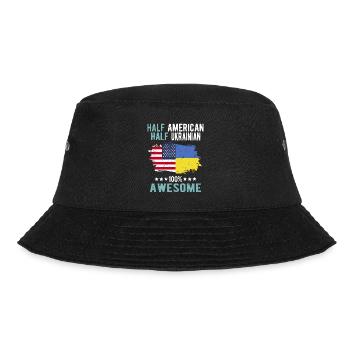 Halb Amerikaner Halb Ukrainer - Bucket Hat - Schwarz - Vorne - Lela (165cm)