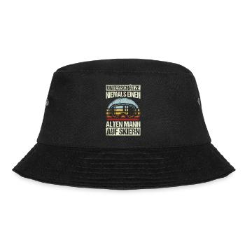 Unterschätze niemals einen alten Mann auf Skiern G - Bucket Hat - Schwarz - Vorne - Lela (165cm)