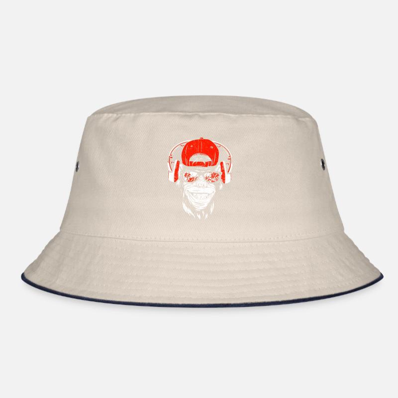 Monkey DJ mit Kopfhörer & Sonnenbrille Geschenkide Bucket Hat