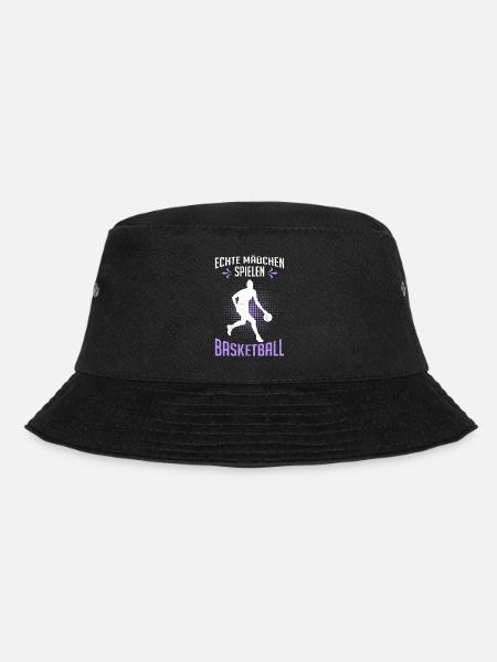 Echte Mädchen spielen Basketball - Bucket Hat - Schwarz