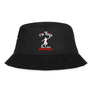 Ja ich bin groß Ja ich spiele Basketball - Bucket Hat - Schwarz - Vorne - Lela (165cm)