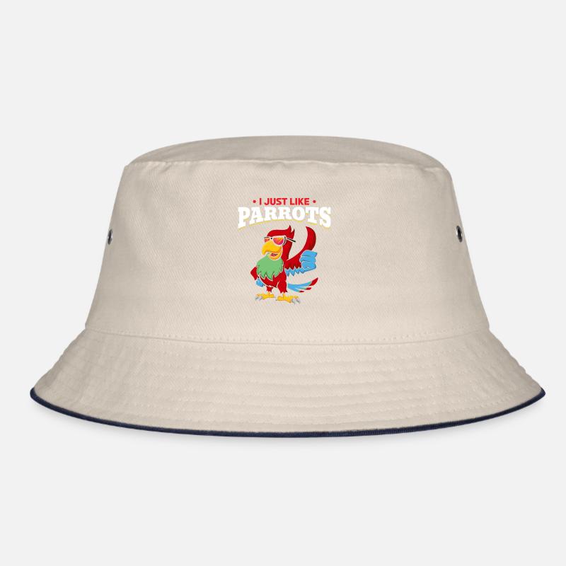 Ich mag Papageien Cool Papagei mit Sonnenbrille Bucket Hat
