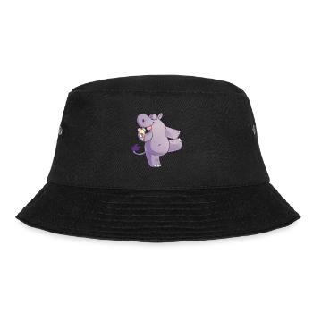 Maskotti Inge Nilpferd Yoga3 - Bucket Hat - Schwarz - Vorne - Lela (165cm)