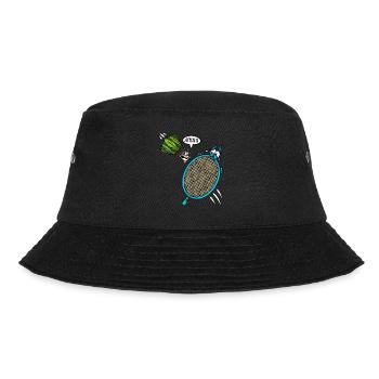 Badmintonspieler Shuttlecock schreit Ahhh - Bucket Hat - Schwarz - Vorne - Lela (165cm)