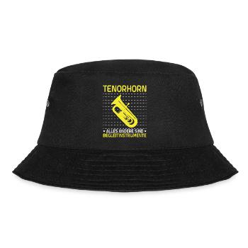 Tenorhorn Blechblasinstrument Musikinstrument - Bucket Hat - Schwarz - Vorne - Lela (165cm)