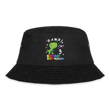 Rawr I'm 3 Cute Dinosaur Birthday Gift - Bucket Hat - Schwarz - Vorne - Lela (165cm)