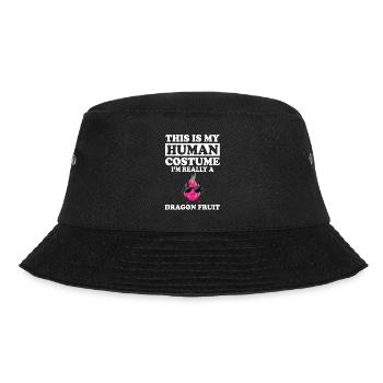 Drachenfrucht Spruch - Bucket Hat - Schwarz - Vorne - Lela (165cm)