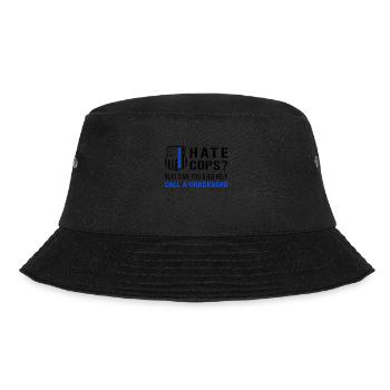 Hate Cops Next Time You Need Help Call A Crackhead - Bucket Hat - Schwarz - Vorne - Lela (165cm)