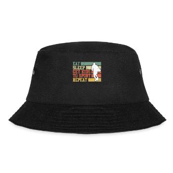 Eat Sleep get Kids to Sport repeat Basketball Papa - Bucket Hat - black - Front - Lela (165cm)