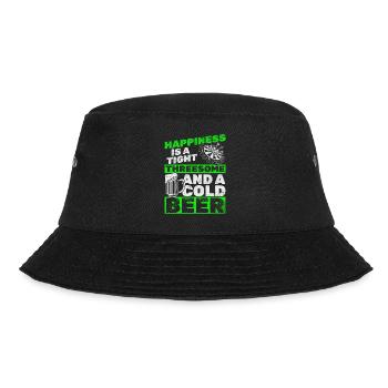 Glück ist ein enger Dreier und ein kaltes - Bucket Hat - Schwarz - Vorne - Lela (165cm)