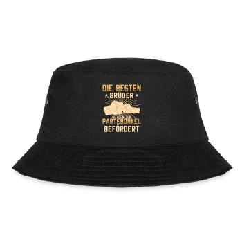 Die Besten Brüder werden Patenonkel Taufpate - Bucket Hat - Schwarz - Vorne - Lela (165cm)