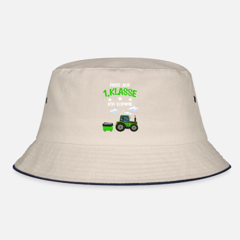 1.Klasse Traktor Schulstart Geschenk Bucket Hat
