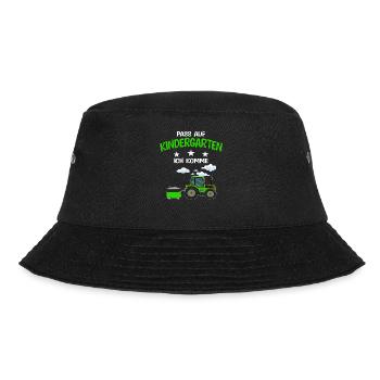 Kindergarten Traktor Kita-Kind Geschenk - Bucket Hat - Schwarz - Vorne - Lela (165cm)