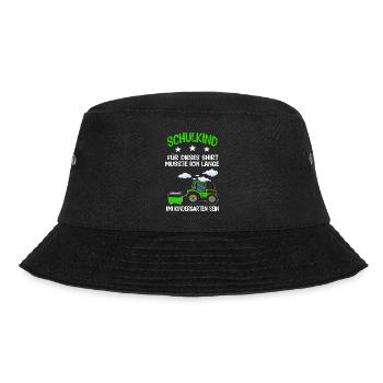 Schulkind Traktor Schulanfänger Geschenk - Bucket Hat - Schwarz - Vorne - Lela (165cm)