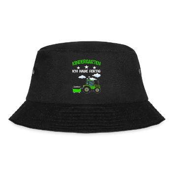 Kindergarten Traktor Kindergartenkind Geschenk - Bucket Hat - Schwarz - Vorne - Lela (165cm)