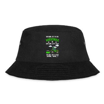 Vorschule Traktor Vorschüler Geschenk - Bucket Hat - Schwarz - Vorne - Lela (165cm)