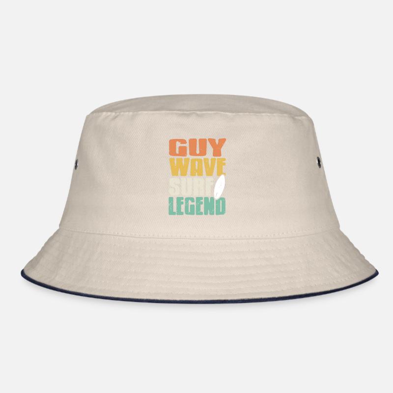 Guy Wave Surf Legend Retro Surfing T-Shirt Present Bucket Hat