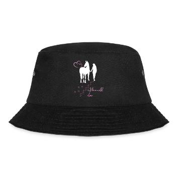 Mädchen, Reiter, Pferde - Never walk alone - Bucket Hat - Schwarz - Vorne - Lela (165cm)