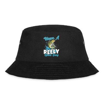 Have a Reely Good Day Fishing Fisherman - Bucket Hat - black - Front - Lela (165cm)