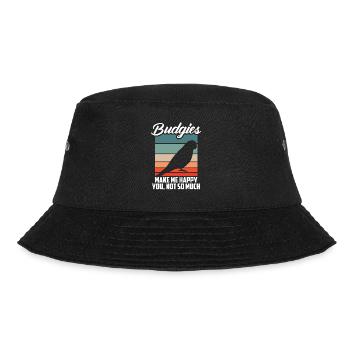 Wellensittiche Machen Mich Glücklich - Bucket Hat - Schwarz - Vorne - Lela (165cm)