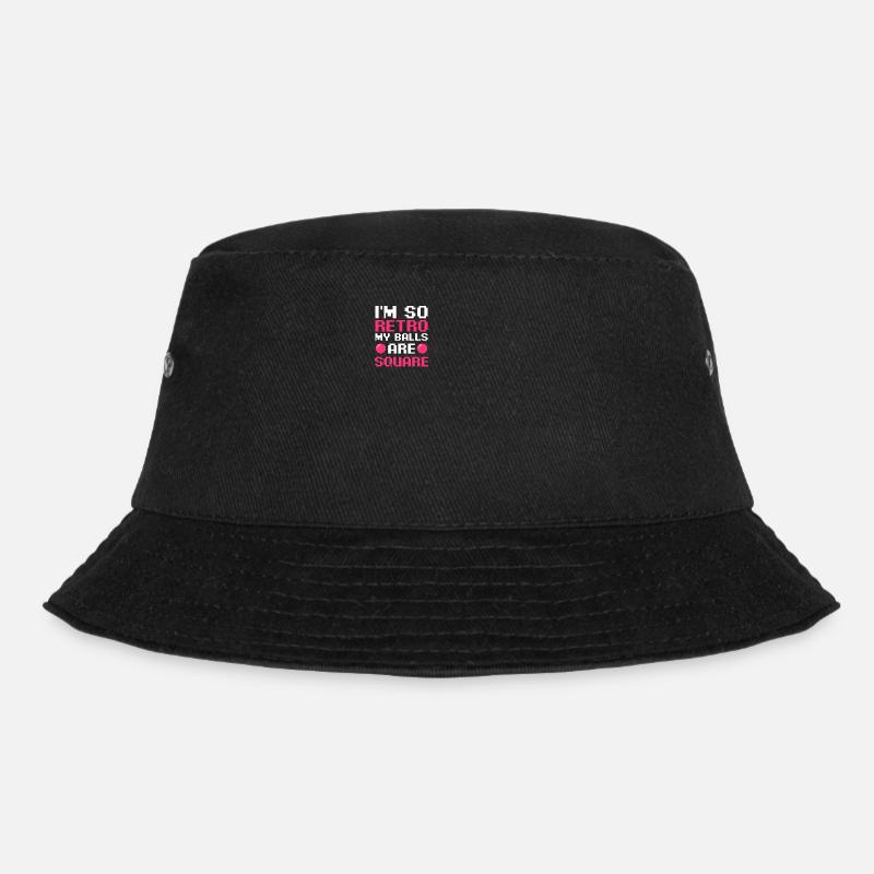 EDM Rave Techno So Retro Meine Bälle sind quadratisch - Bucket Hat - Schwarz