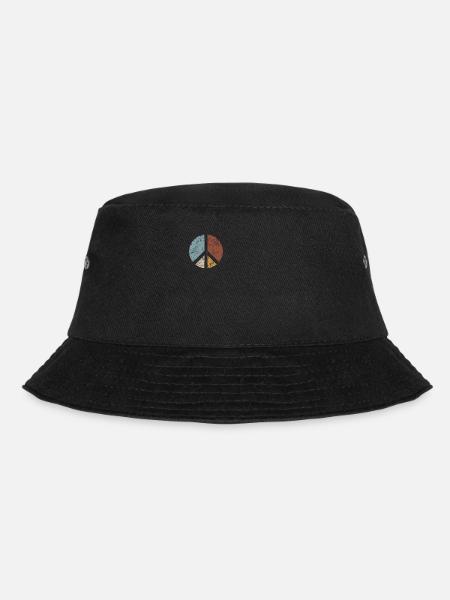 Retro Vintage Design Peace Sign Peace Sign - Bucket Hat - black