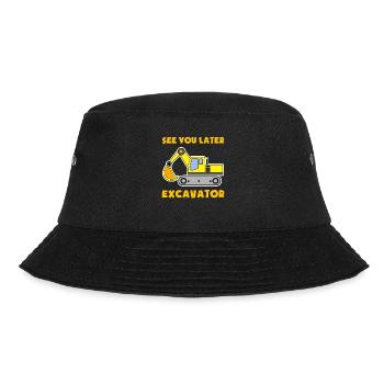 Bagger Baustelle Bauarbeiter Bau Später I Geschenk - Bucket Hat - Schwarz - Vorne - Lela (165cm)