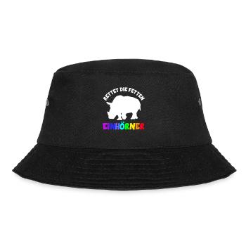 Save The Chubby Unicorns Nashorn Tiermotiv - Bucket Hat - Schwarz - Vorne - Lela (165cm)