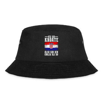 Kroatien Kroate Kroatisches - Bucket Hat - Schwarz - Vorne - Lela (165cm)