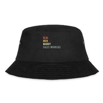 Echte Männer Heiraten Vertriebsarbeiter - Bucket Hat - Schwarz - Vorne - Lela (165cm)
