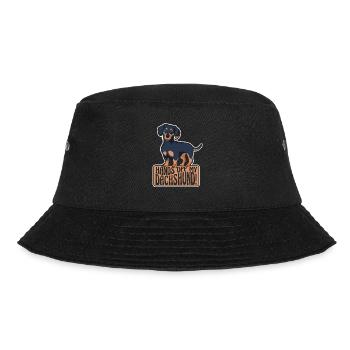 Dackel Hund - Bucket Hat - Schwarz - Vorne - Lela (165cm)