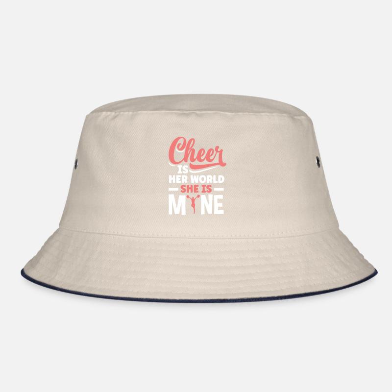 Cheer Is Her World She Is Mine Cheerleading Cheerd Bucket Hat