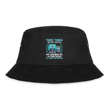 Three Things Don't Mess My Gaming PC Video Games - Bucket Hat - black - Front - Lela (165cm)
