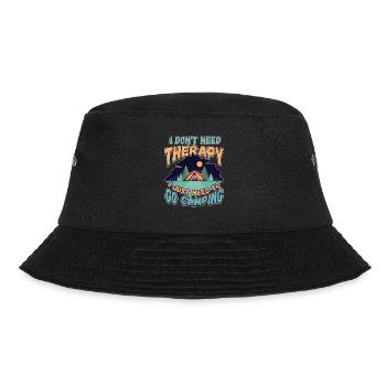 Ich brauche keine Therapie ich muss campen gehen - Bucket Hat - Schwarz - Vorne - Lela (165cm)