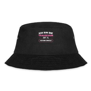 Trauzeugin Hochzeit Brautjungfer Geschenk - Bucket Hat - Schwarz - Vorne - Lela (165cm)