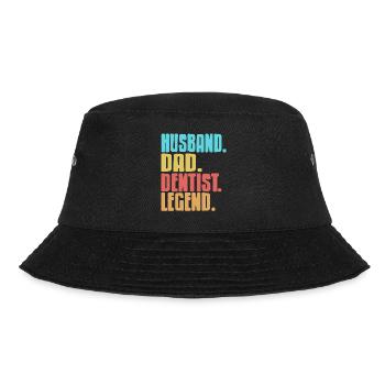 Husband. Dad. Dentist. Legend. Awesome T-Shirt - Bucket Hat - Schwarz - Vorne - Lela (165cm)