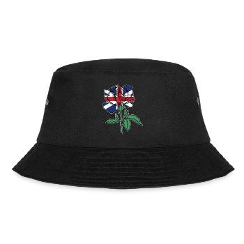 Flagge Rose Britische Flagge Wurzeln Geschenk - Bucket Hat - Schwarz - Vorne - Lela (165cm)