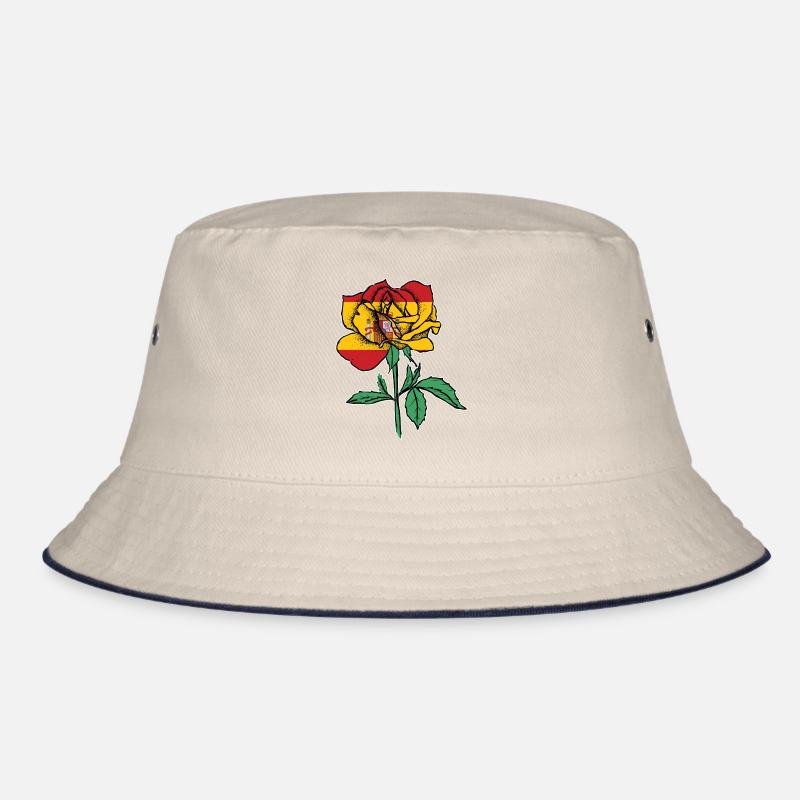 Flagge Rose Wurzeln Spanische Flagge Geschenk Bucket Hat
